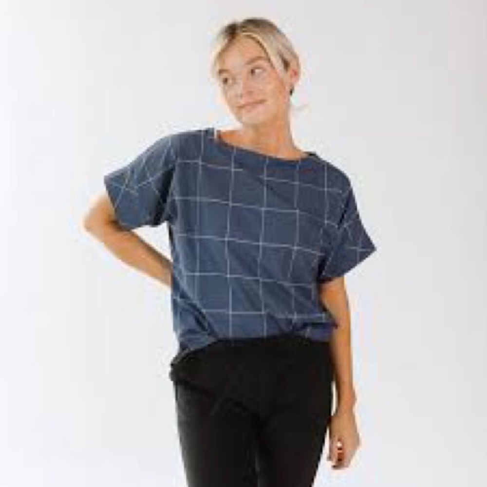 Albion Fit Boss Tee/ Olive Windowpane Print - Picture 5 of 5